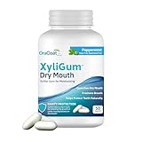 OraCoat XyliGum Dry Mouth Sugar Free Gum, 50 Piece Bottle, Peppermint Chewing Gum with Xylitol for Dry Mouth, Helps Stimulate Saliva, Breath...