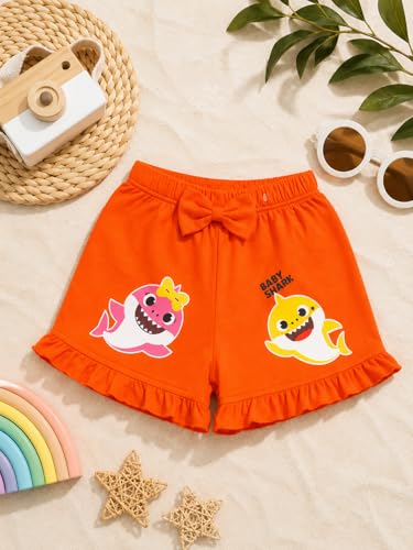 Image of BODYCARE KIDS Infant Baby Girls Cotton Antiviral Printed Shorts | Soft Breathable Elastic Waist Casual for Toddlers & Infants | Comfortable Summer Baby Bottoms for Girls