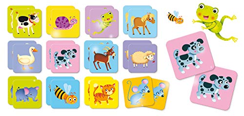 Lisciani - CAROTINA BABY - Baby Memo - Tiere - 24 Karten - Lernspiel für Kinder von 1 bis 4 Jahren - Pädagogisches Gesellschaftsspiel - Gedächtnis-und Denkspiel - Fördert Konzentration &Gedächtnis