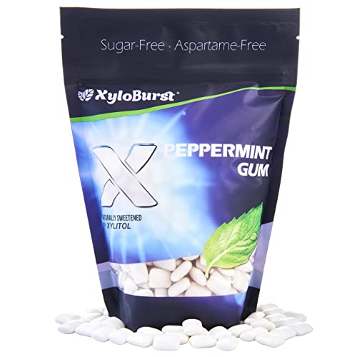 Focus Nutrition, XyloBurst 100% Xylitol Gum, Peppermint Gum, 500 Count Bag, Natural Chewing Gum, Non GMO, Vegan, Aspartame Free, Sugar Free