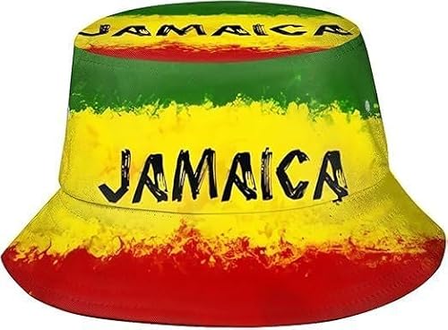 Dujunex Jamaica Bucket Hat Summer Travel Beach Sun Hats Outdoor Cap for Women Man