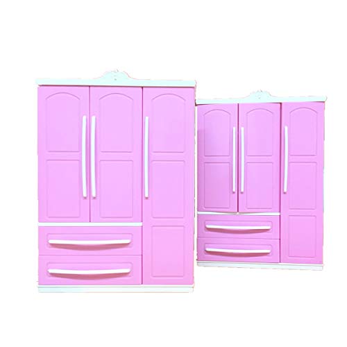 Maison de poupées portable équipée d'un placard moderne plastique robuste - 7