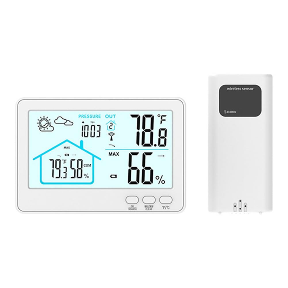 Ctrlzs Wireless Weather Station Indoor Outdoor Thermometer Hygrometer Home Weather Forecast Clock Weather Stations A