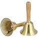 SINJEUN 4 PCS 6 Inch Brass Hand Bell, Solid Brass Hand Call Bells with Wooden Handle, Loud Ringing Bell Restaurant Call Service Bell for Christmas, School, Home, Restaurant, Bride Wedding