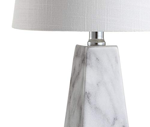 Jonathan Y Jyl1037A Owen 20.5" Resin Led Table Lamp, Contemporary, Modern, Elegant, Office, Living Room, Family Room, Dining Room, Bedroom, Hallway, Foyer, White Marble Finish #TOP3