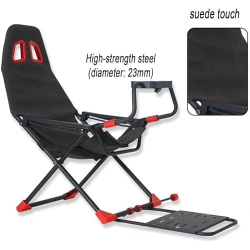 Cabina di Guida Pieghevole per simulatore di Guida con Supporto per Volante Regolabile e Sedile da Corsa ergonomico, Perfetto per Un'Esperienza di Guida realistica