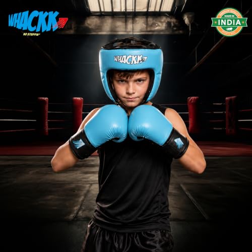Image of WHACKK Junior Boxing Kit Light Blue| Boxing Set for Kids & Beginners | Lightweight Training Kit for Home Practice, Fitness & Self-Defence, Boys & Girls