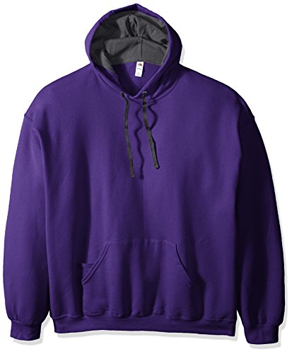 Fruit of the Loom Men s Sofspun Fleece Hoodie, Pullover-Purple, 3X-Large