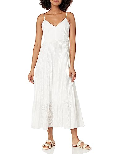 Club Monaco Women's Crinkle Pleat Sleeveless Dress, White/Blanc, 6 at Amazon Women's Clothing store