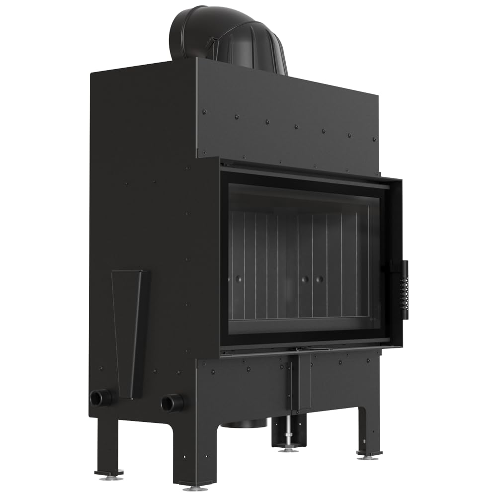 KRATKI Inserto per camino in acciaio a legna FLOKI 10 kW Ø200 frontale A+