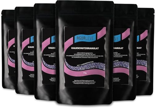 AGUALEVE Kalkschutzgranulat für LAURASTAR Bügelsysteme | 6x 170g | Markenqualität Made in EU | Nachfüllung Kalkschutzfilter Wasserfilter Kalkschutz Salzschutz Rostschutz mit Farbindikator