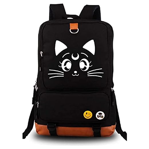 Mxcostume Anime Luna Cosplay Luminous Sailor Moon Cute Cat Backpack School Bag (A)