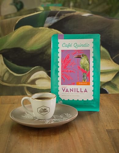 Image of Cafe Quindio Medium Roast 100% Colombian Excelso Whole Bean Arabica Coffee - Sweet Vanilla Municipal Harvest - 8.8 Ounce (Pack of 1)