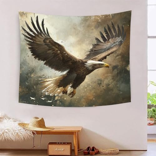 Tapisserie murale de qualite superieure motif aigle 3D tissu 180x230 cm