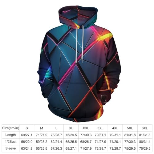 Sweat à capuche imprimé 3D abstrait et pull de mode décontracté manches longues