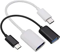 Cabo Adaptador Tipo-c Otg Usb 3.0 Branco ou Preto Conecte Com Mouse, Teclado, Hd, Pendrive Em Celular, Tablet E Notebook | Rápido, Compacto, Plug E Play Compatível Com Android, iPhone E Windows