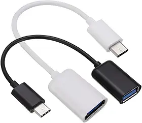 Cabo Adaptador Tipo-c Otg Usb 3.0 Branco ou Preto Conecte Com Mouse, Teclado, Hd, Pendrive Em Celular, Tablet E Notebook | Rápido, Compacto, Plug E Play Compatível Com Android, iPhone E Windows