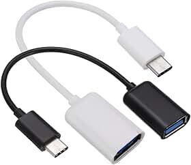 Cabo Adaptador Tipo-c Otg Usb 3.0 Branco ou Preto Conecte Com Mouse, Teclado, Hd, Pendrive Em Celular, Tablet E Notebook | Rápido, Compacto, Plug E Play Compatível Com Android, iPhone E Windows