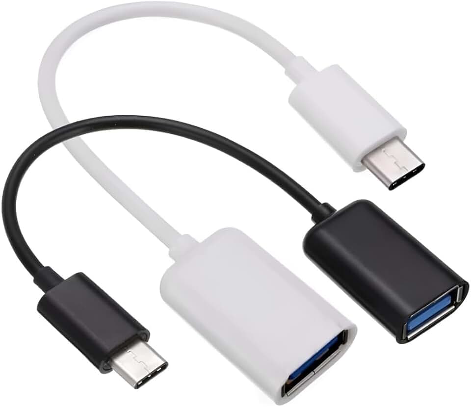 Cabo Adaptador Tipo-c Otg Usb 3.0 Branco ou Preto Conecte Com Mouse, Teclado, Hd, Pendrive Em Celular, Tablet E Notebook | Rápido, Compacto, Plug E Play Compatível Com Android, iPhone E Windows