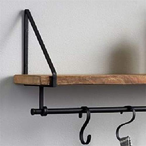 Jozzy Wall Decor,Floating Shelves Hanging Shelves Wall Shelf Hanging Shelves Wood Metal Iron With Hooks For Kitchen Living Room As Storage Shelf Decorations Display Unit Frame Vintage Loft S #TOP2