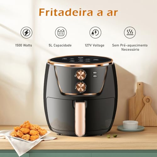 Air Fryer, Fritadeira Sem Óleo Air Fryer 5L, 1500W, 127V, WKK-002