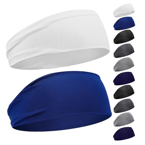 12pcs Kids Sports Headbands: Sweat Absorbing Elastic Hairbands for Boys Girls - Non-Slip Athletic Sweatbands for Gym Basketball Soccer Running Fitness