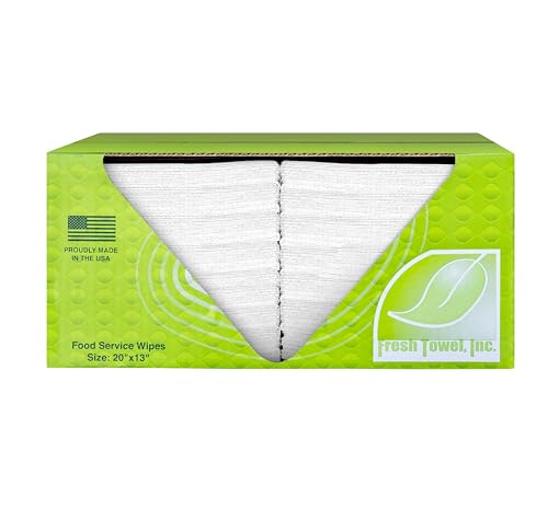 Fresh Towel Foodservice Reusable Paper Towels - 1/4 Fold, 13 x 20 inches - (1 Case of 150) All Purpose Cleaning Towels (White)