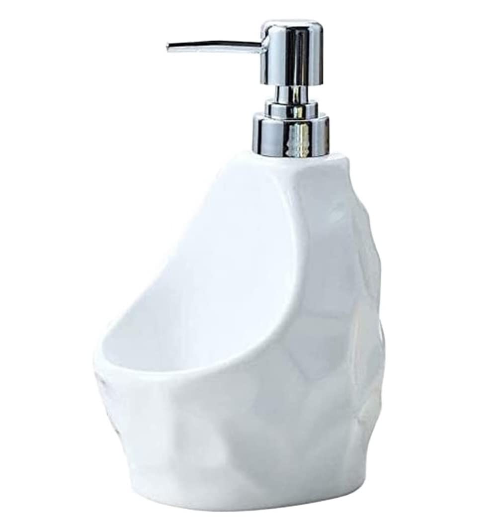 Dispensador de Ducha Dispensador De Jabón Dispensador con Soporte para Esponja, Dispensador De Jabón para Platos De Cerámica, Botella con Bomba Y Soporte para Esponja Dosificador de Jabón Dispensador