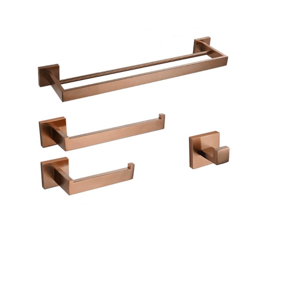 Porte-serviettes carrés 50 cm or rose brossé : un design élégant et durable pour votre bain
