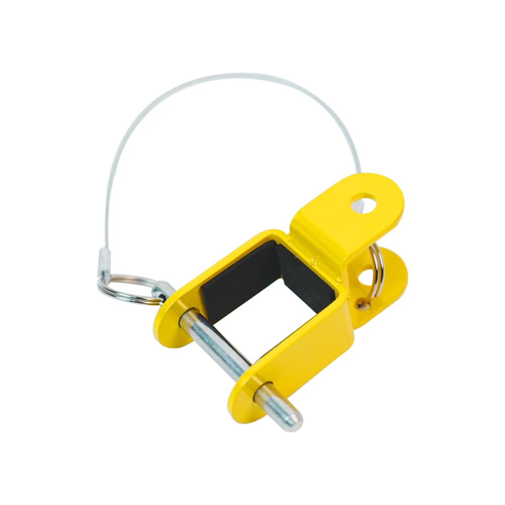 Expandable Barricade Fixing Clips, Connecting Gate to Barrier, Latch Design, Yellow, Suitable for 30 * 30cm Side Columns for Indoor Security, Garage, Shopping Mall, Warehouse