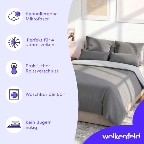 Wolkenfeld Mikrofaser Bettwäsche 200x200 cm – Kuschelig Weich, Bügelfrei & Doppelt Gebürstet – Oeko-TEX Bettwäsche-Sets… – Ansicht 3