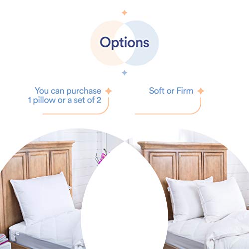 Continental Bedding Premium 100% White Goose Down Pillow. Queen Size [Soft] (Set of 2) - Thumbnail 5