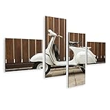 islandburner Tableau sur Toile Scooter Vespa Blanc Cadre Affiche Poster Murale Tableaux