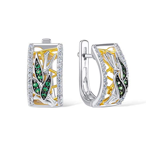 Boucles d'oreilles en Argent pour Femmes clous spinelle étincelante