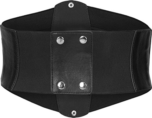 Blackbutterfly 7 Inch Wide Lattice Corset Waspie Elastic Waist Belt (Black, Us 18-20) #TOP1