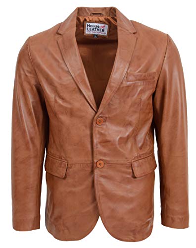 Veste en cuir véritable homme Zavi XXXL haut de gamme blazer boutonné