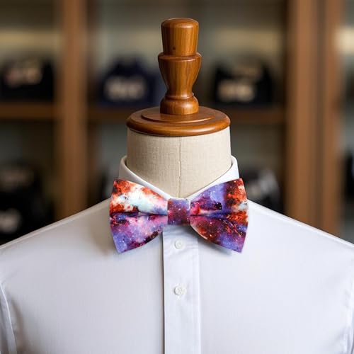 Image of Colorful Fun Pattern Pre-Tied Bow Tie Mens Floral Space Adjustable Bowtie