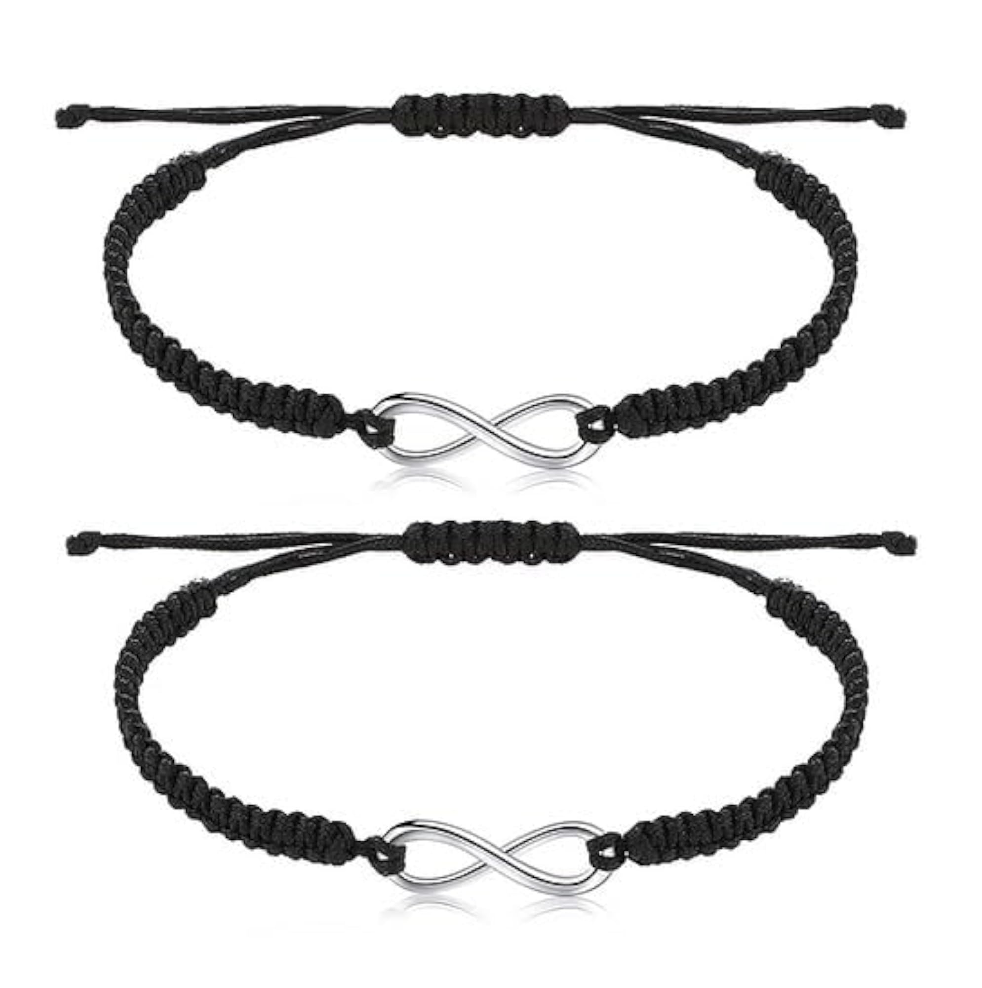 2 Pcs Adjustable Valentines Special Friendship Wrist Band Cuff