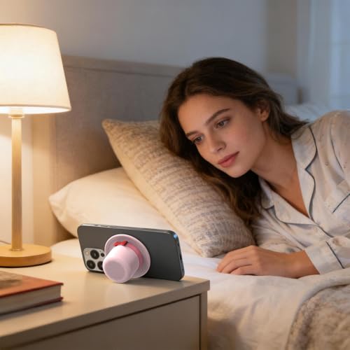 Boîtier sonore forme de haut-de-forme sans fil avec aimant extérieur et support smartphone
