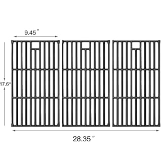 Hisencn Cooking Grates for Monument Grills 24367 35633 17842, Cast Iron Grates for Dyna Glo DGE530SSP DGE530SSP-D BGE530PSP DGF530SRP DGE530SSP-1, Replacement Parts for Monument Grills, 3 Pack