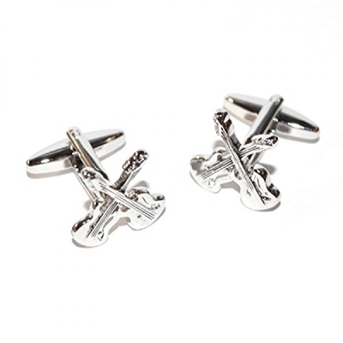 Mancuernillas para hombre guitarras cruzadas miniatura 1