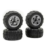 4PCS 12mm Hex 90mm (3.54') RC Wheels Monster Truck Tire Set for 1/14 Hyper Go H14BM...
