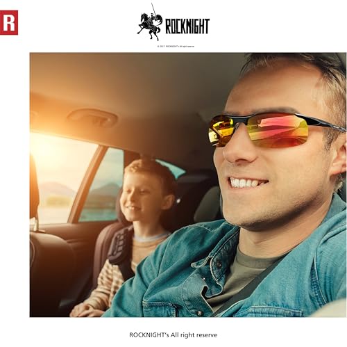 ROCKNIGHT Driving HD Polarized UV400 Protection Ultra light Al-Mg Golf Fishing Outdoor Sunglasses