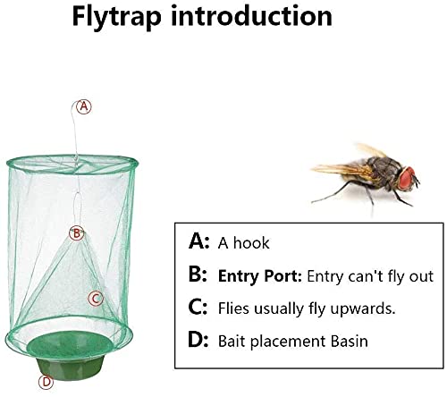 Ranch Fly Trap With Bait Tray 8 Pack Outdoor Hanging Reusable Stable Fly Trap For Indoor Outdoor Parks Restaurants Farms #TOP1