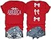MNLYBABY America Shirts for Women Cute Patriotic Bow Shirt 4th of July Tshirt America Flag Bow Tee Independence Day Outfits