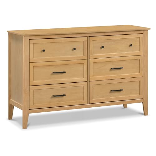 Image of Davinci Beau 6-Drawer Baby Dresser for Bedroom - GREENGUARD Gold Certified - Multi-Purpose Storage Double Chest of Drawers for Boys and Girls - Dresser for Kids Bedroom, Living Room, Nursery - Honey