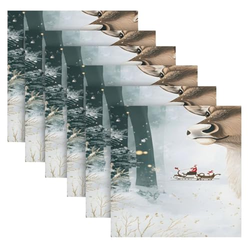 Servilletas de Tela Navideñas Multicolor Set x6 miniatura 2