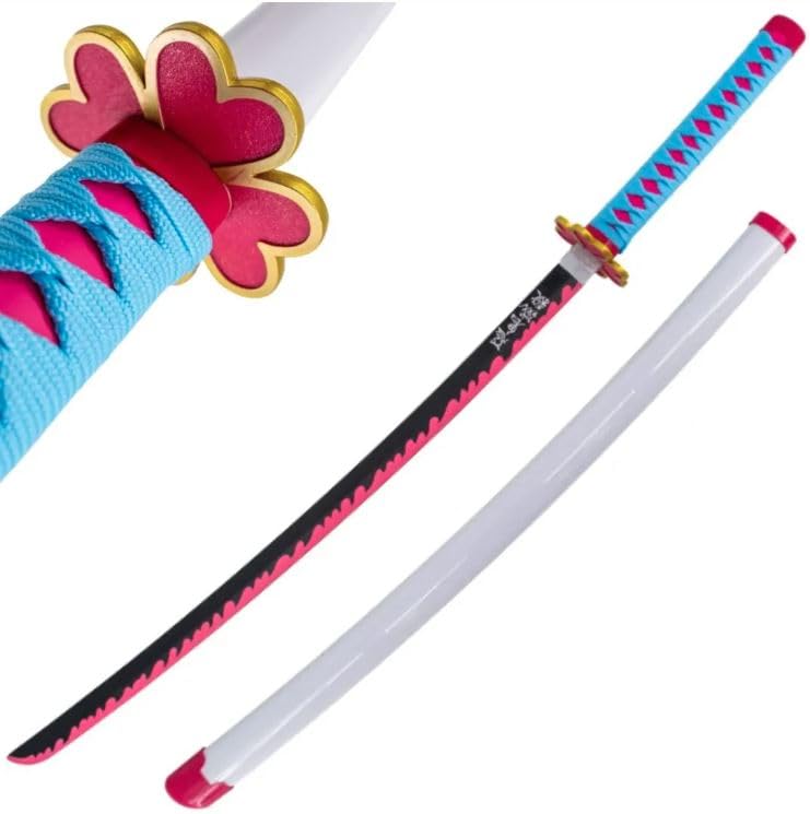 AMONT | Katana Mitsuri Kanroji Bamboo 970 mm | Réplique décorative d'exposition, cosplay, collection anime sans couture, matériel en bambou | EYM