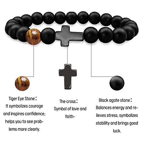 Nanooer Fathers Day Birthday Gifts Dad Gifts From Daughter Gifts For Dad Cross Bracelets For Men Halloween Thanksgiving Christmas Gifts For Men Dad Father-In-Law Step-Dad #TOP2