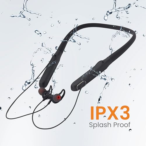 Image of JUST CORSECA Stallion Shadow Wireless Neckband | LED Battery Display | BT V5.3 | 70 Hours Playtime | 10mm Drivers | 16Ω Resistance | Type-C Charging | Magnetic Earbuds (Black)
